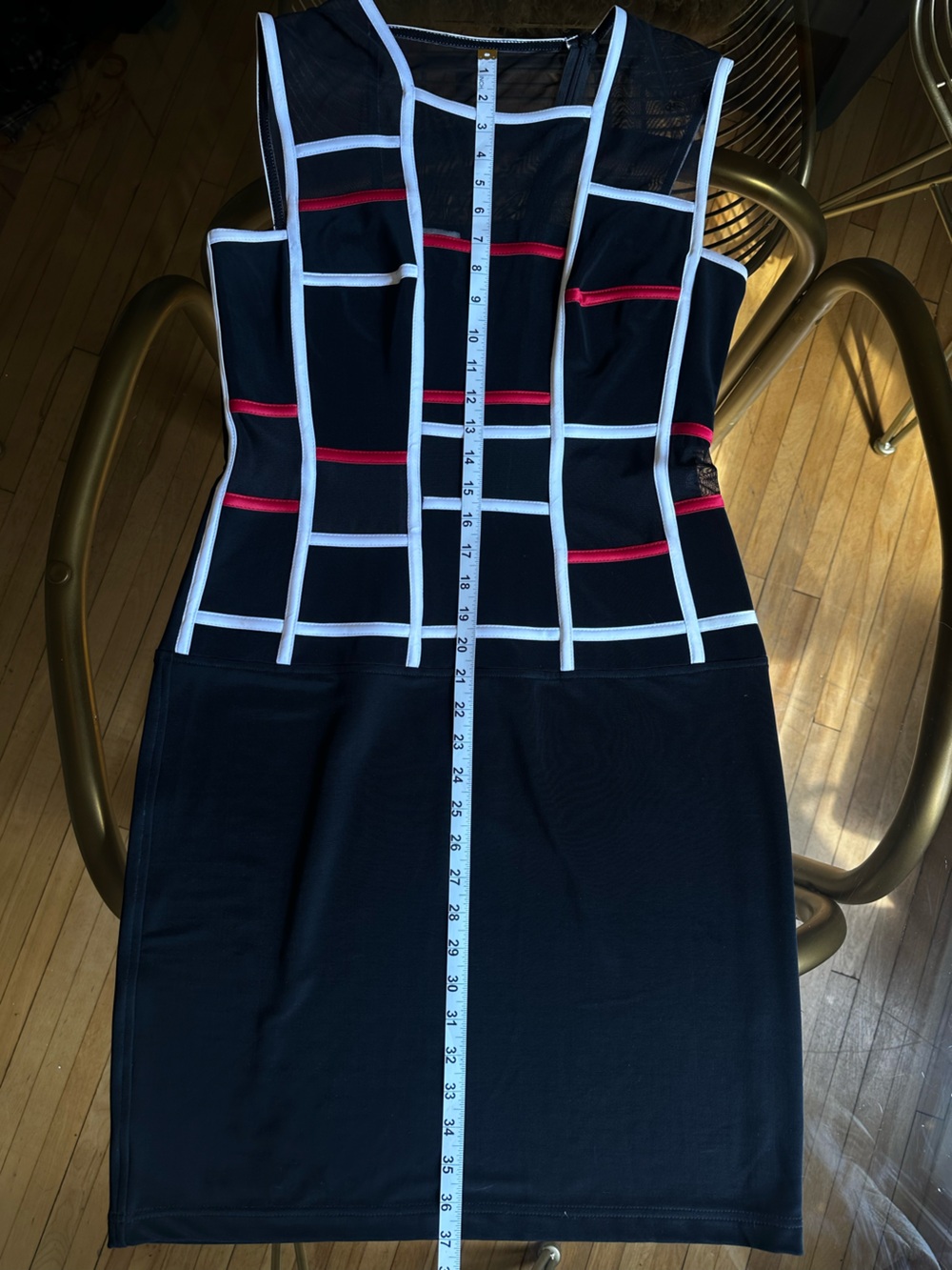 VINTAGE Joseph Ribkoff Geometric Mondrian-Style 2-Piece Dress & Duster Set - Picture 5 of 16